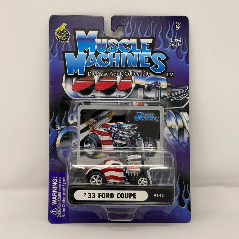 Muscle Machines '33‎ Ford Coupe 1:64 Die Cast Patriotic Stars & Stripes 03-42